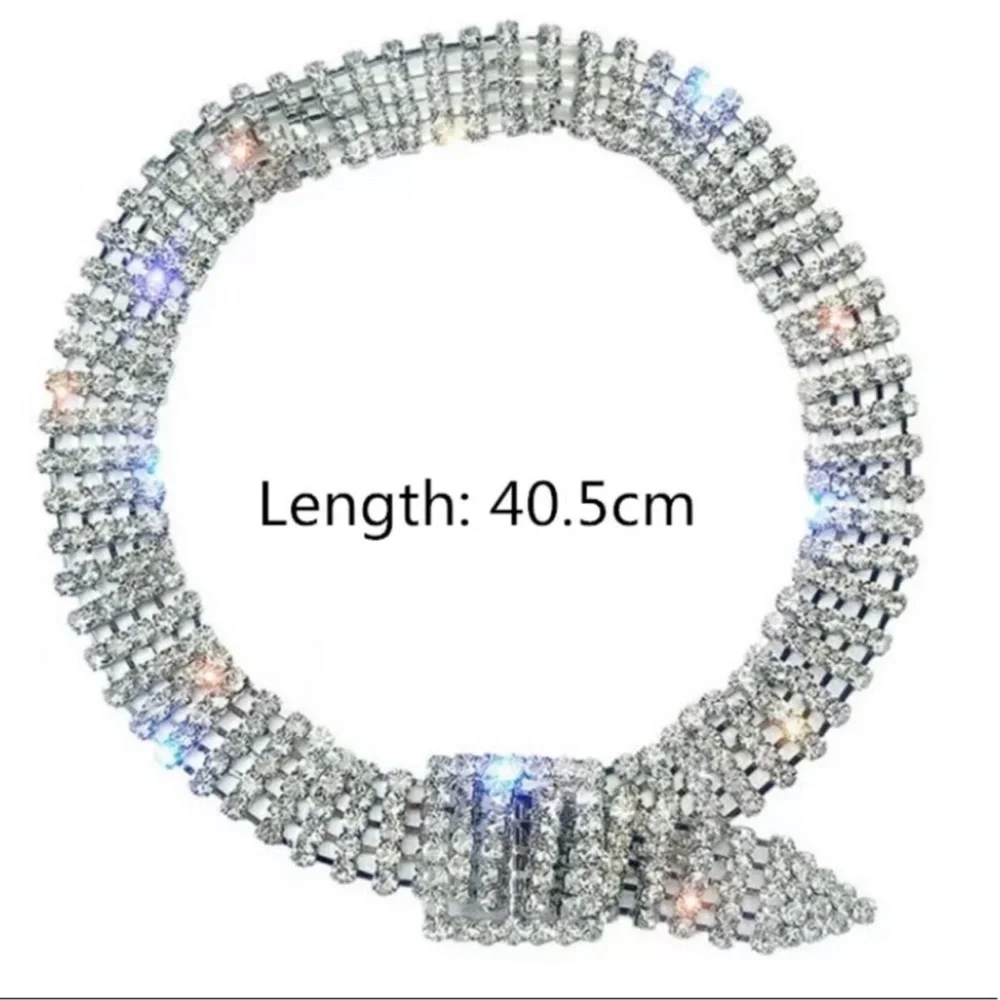 Elegant Silver Rhinestone Choker Necklace